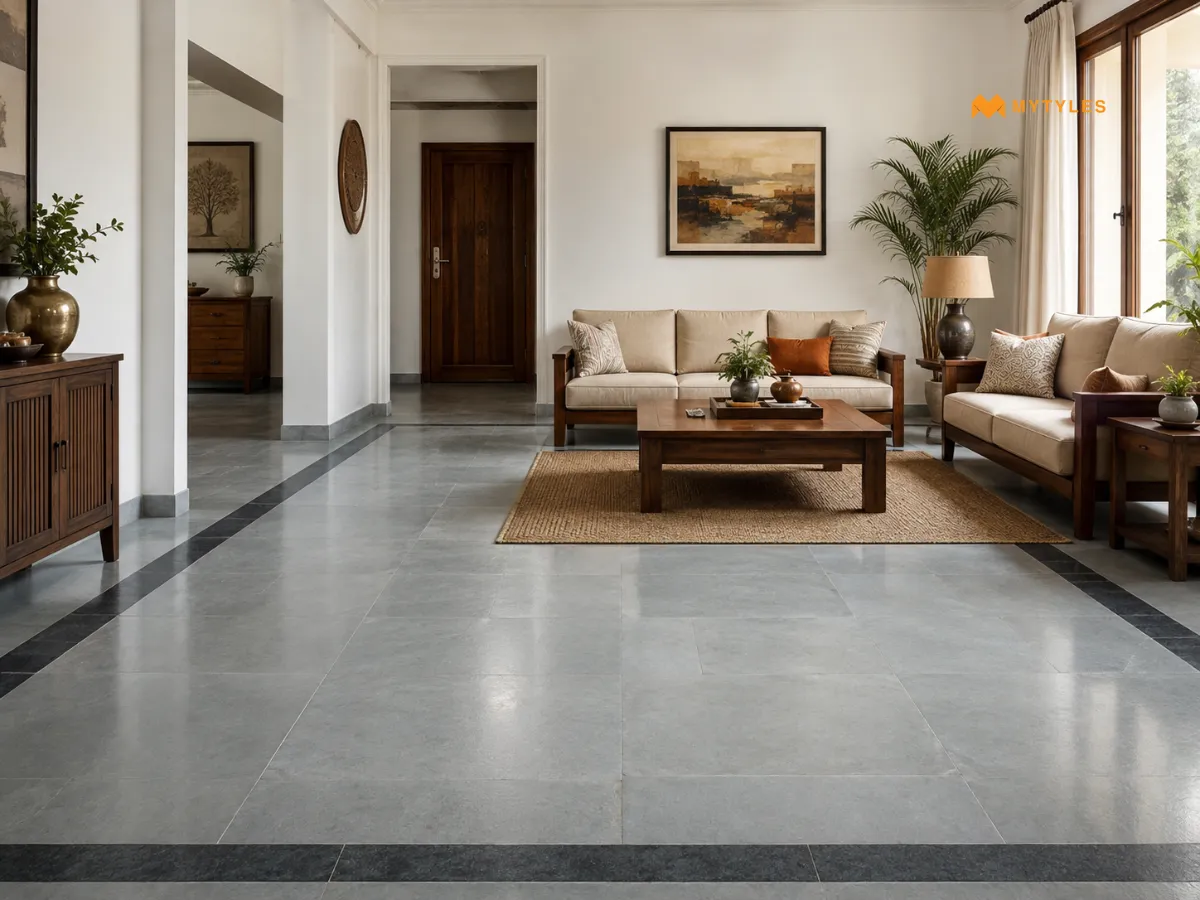 Polished Kota Stone Flooring for the Living Room